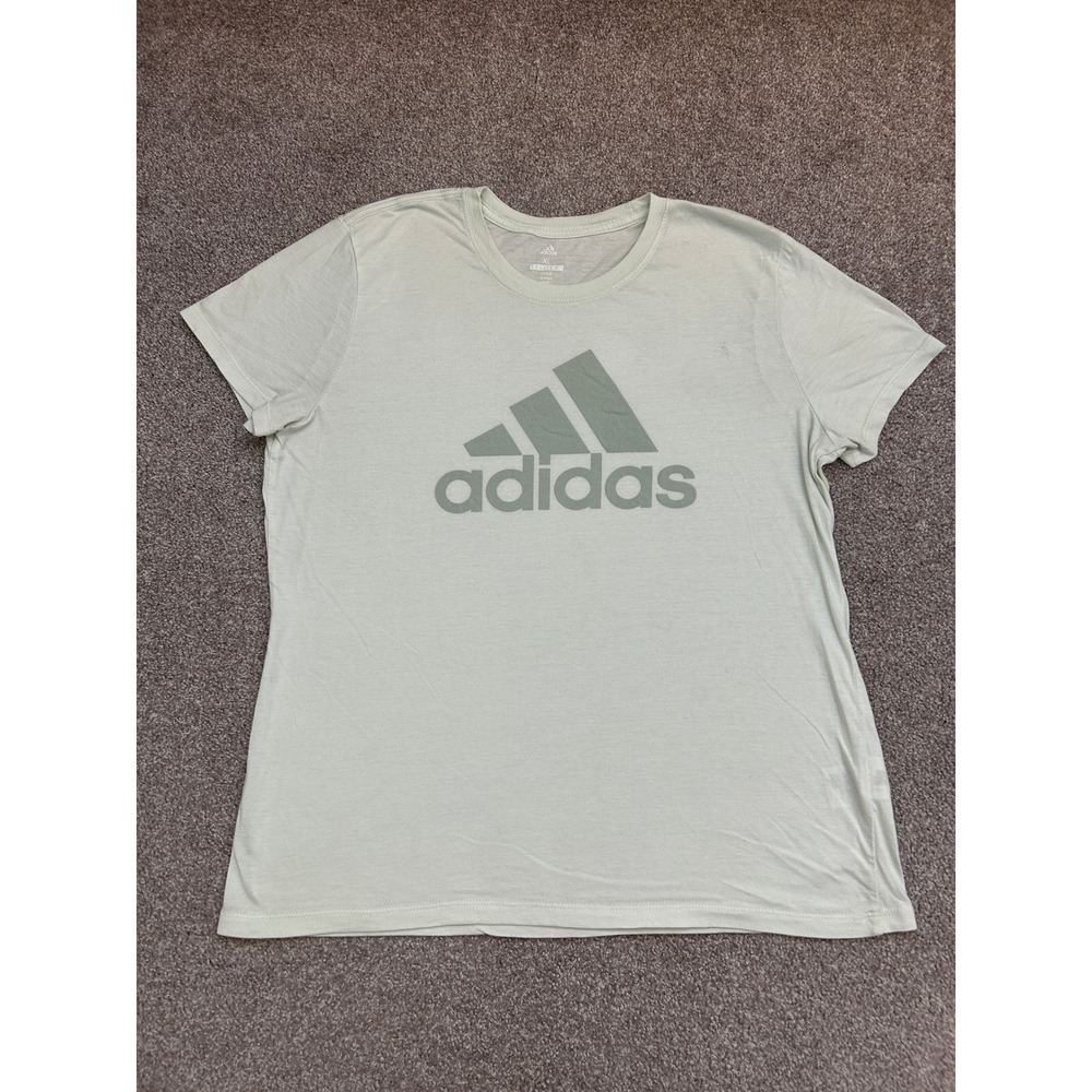 Adidas Golf T-Shirt Womens XL Mint Green Excellent Short Sleeve Logo Graphic Tee